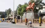 a rider passing through shiv chhatrapati shivaji maharaj statue special arrangements