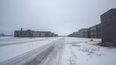 this abandoned soviet ghost town sits frozen at the edge of the arctic