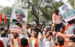 bjp activists protest in pune