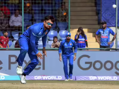 new delhi feb 16 ani afghan skipper rashid khan bowls during the icc men39s t