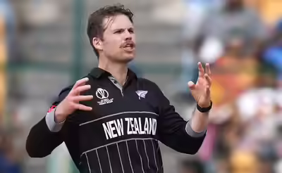 bengaluru new zealand39s lockie ferguson reacts during the icc men39s cricket wor