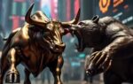 bronze bull vs bear clash