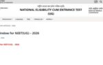 neet ug 2026 correction window opens
