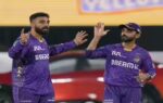 chennai kolkata knight riders varun chakravarthy celebrates with captain ajink