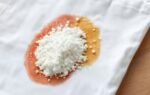 cornstarch absorbing grease stain