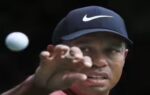 mexico city tiger woods eyes a ball to catch that was tossed at him by his cadd