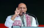 tezpur mar 31 ani defence minister rajnath singh addresses a rally for the a