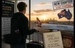 ai generated image depicting a young briton moving to australia