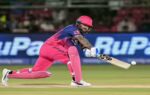 jaipur may 01 ani rajasthan royals39 skipper riyan parag plays a shot during