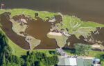 world inside water danish farmer built an entire world map inside a lake using rocks