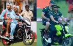 australia players recreate dhoni yuvraj39s iconic bike celebration