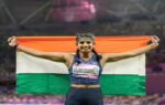 hangzhou india39s ancy sojan edappilly celebrates after winning the silver medal