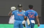 mumbai india39s shreyas iyer being greeted by suryakumar yadav as he walks off t
