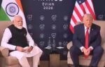 pm modi trump during their meeting at g7 summit