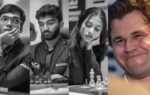 praggnanandhaa gukesh divya deshmukh and magnus carlsen photo by michal walusza for norway chess