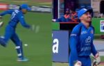 rahmanullah gurbaz kicks ball to boundary screengrabs