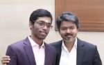 tamil nadu cm vijay with norway chess champion r praggnanandhaa screengrab