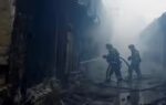 aftermath of a russian missile and drone attack in kyiv