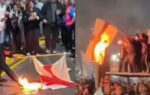 argentina fans burn england flags screengrabs