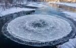 every winter canadian rivers produce giant spinning circles of ice scientists now know why