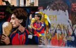 ferran torres world cup mural vandalised in barcelona