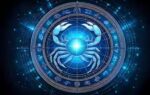 firefly a glowing cancer zodiac symbol styled with metallic silver and soft turquoise gradient 1