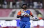 india39s batsman sanju samson looks up as he celebrates his century during the t2