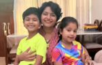 ishu gupta with her twins