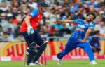 manchester england jul 04 ani india39s ravi bishnoi bowls during the 2nd t2