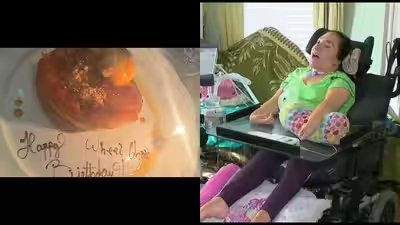a 29 year old disabled woman in new jersey gets a hurtful message on her birthday cake