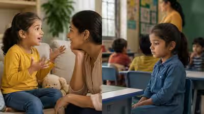child at home vs child at school