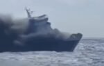 ferry catches fire in indonesia