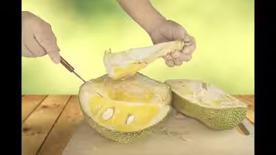how to cut jackfruit without sticky hands