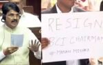 lawyers protest against bci chief manan mishra over nalsar row photo credit ani