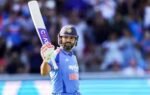 london england jul 19 ani indias rohit sharma celebrates his century duri