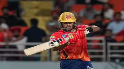 mullanpur punjab kings batter shashank singh plays a shot during the indian pre