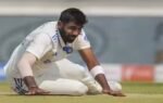 rajkot india39s jasprit bumrah on the second day of the third test cricket match