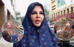 rakhi sawant gets mobbed in mecca while praying for nepal flood victims video