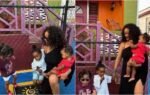 rihanna takes children to childhood home in barbados rza riot and rocki visit rihanna drive fb