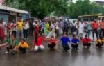 students protest in lucknow