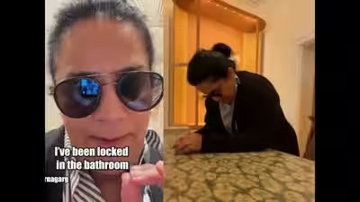 zarna garg gets trapped in hermes toilet