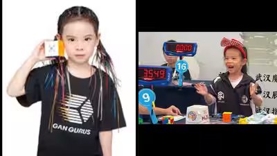 6 year old chinese girl breaks rubics cube world record female