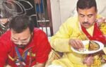 bengal cm prays at kalighat temple has fish basanti pulao prasad