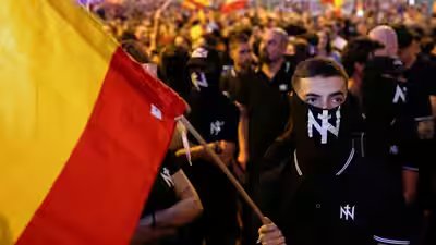 demonstration in support of ceuta residents amidst migrant crisis in madrid