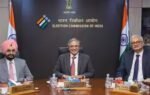 election commissioners ss sandhu and vivek joshi with chief election commissioner gyanesh kumar