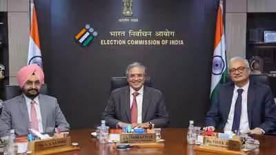 election commissioners ss sandhu and vivek joshi with chief election commissioner gyanesh kumar