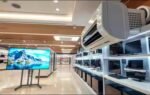 modern electronics store display