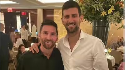 novak djokovic with lionel messi