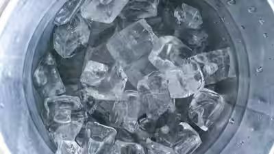 putting ice cubes in the dryer