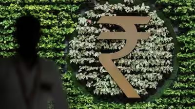 rupee falls 26 paise